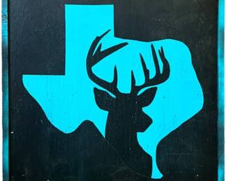 Texas Deer Silhouette Wood Sign
