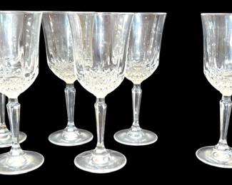 Set6 Vintage Cut Crystal Wine Goblets
