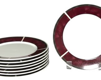 Set8 Sango Ruby Stoneware Salad Plates