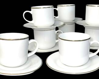 Set8 Gibson Porcelain Cup  Saucer Set