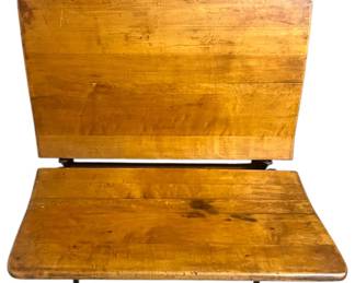 Antique Cast Iron Wood School Desk