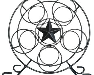 Rustic Texas Star Metal Wine Rack