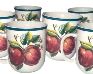 Set8 Apple Stoneware Mugs