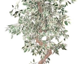 Faux Ficus Tree in Brass Planter