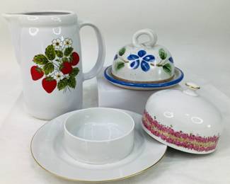 McCoy Pitcher & Covered Butter Dishes