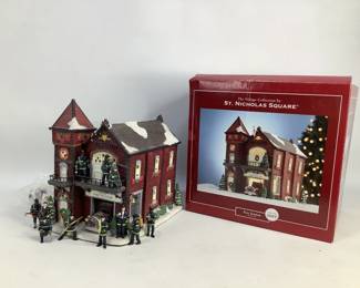 St. Nicholas Square Fire Station & Firemen Figurines