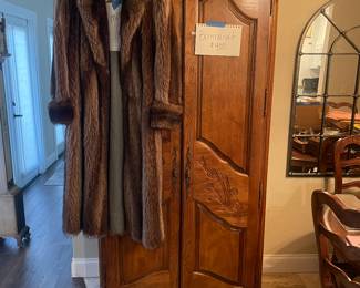 Bernhardt Armoire and Mink fur