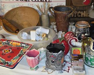 Candles - Serving Dishes - Wooden Dough Bowl