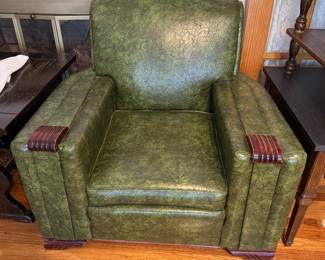 Vintage leather green chair