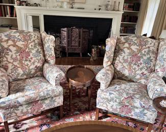 Custom upholstered chairs. There are also custom drapes available in this fabric.