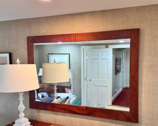 Tiger maple rectangular mirror