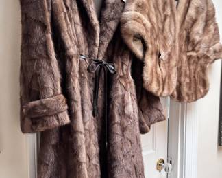 Fur coat & stole.