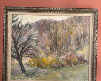 "Trees" by Harriet Fitzgerald, oil on canvas