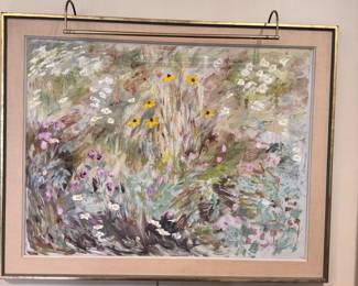 "Wild Flowers" by Harriet Fitzgerald, oil on canvas