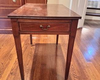 Baker rectangle side table with drawer