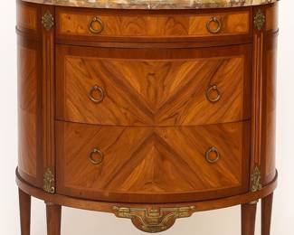 Demi table with 3 drawers and marble top