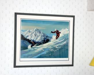 Mark King Skiing Serigraph