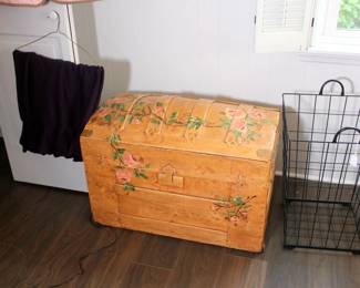 Painted Dome Top Steamer Trunk