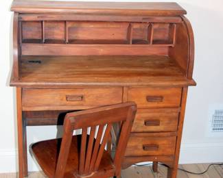 Child's Rolltop Desk & Chair