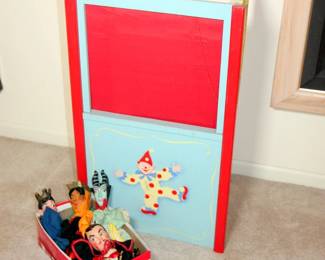 Antique Puppets and Puppet Show Booth