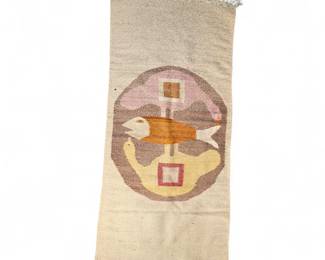Zapotec Handwoven Wool Textile w/ Fish Motif