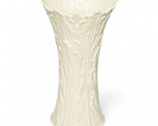 Lenox Woodland Collection Ivory Porcelain Vase With Raised Floral Relief