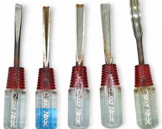 Group Of Five Great Neck Wood Chisels