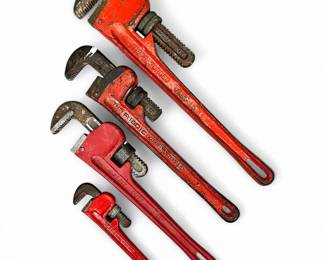 Lot of 4 Heavy-Duty Straight Wrenches ft. Sears & Ridgid