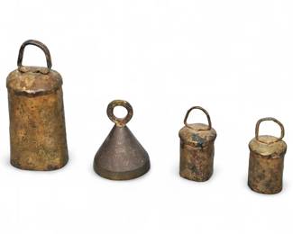 Set of Four Rustic Indian Cow Bells