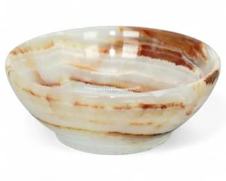 Hand-Carved Onyx Decorative Bowl