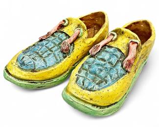 Handmade Ceramic Shoe Sculptures