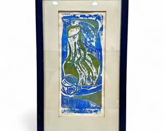 Framed Artist's Proof 1969 Alice Fong Etching Titled "Of Clotted Clay"