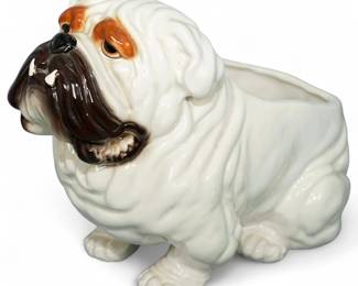 Vintage Napco English Bulldog Ceramic Planter