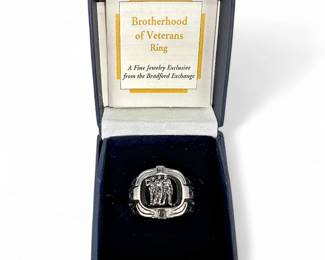 Stainless Steel Bradford Exchange Brotherhood Of Veterans Ring Size 8