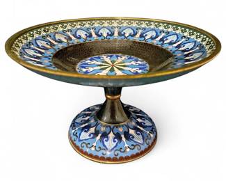 Antique Chinese Cloisonné Footed Compote