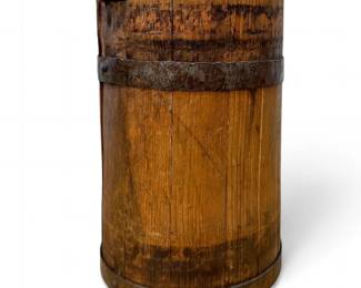 Vintage Wooden Coopered Barrel