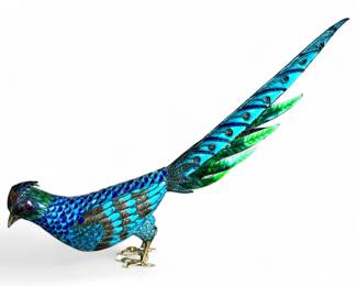 Cloisonné Enamel Pheasant Figurine