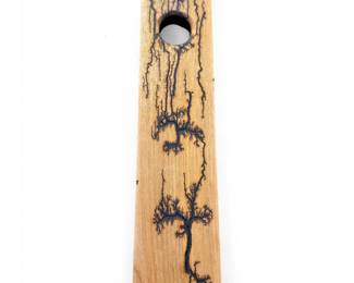 Lichtenberg Fractal Wood Art Candle Holder
