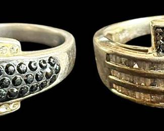 Sterling Silver Ladies Rings Sz 9