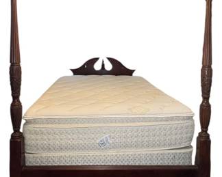 Queen Wood Veneer Poster Bed