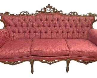 Baroque Style Burgundy Sofa