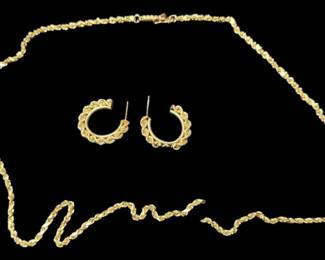 14K Chain and 10K Earrings BROKEN