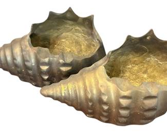 Solid Brass Shell Ashtrays