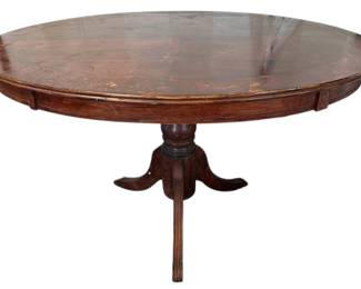 Oval Wood Pedestal Table