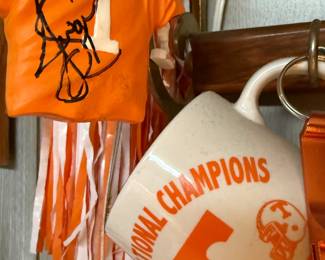 UT ornament signed by Jason Swain #1 and UT National Championship mug