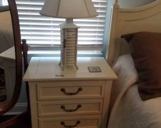 King bedroom suite by Stanley Furniture: nightstand; table lamp