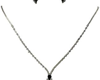 Black White Glam Rhinestone Jewelry Set