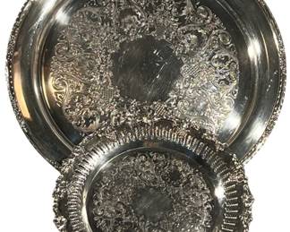Ornate Silver Plate Serving Plates