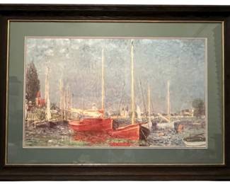 Monet Red Boats at Argenteuil Print