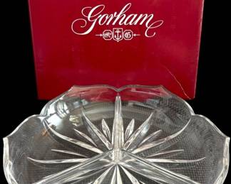 Gorham Lotus Crystal Relish Dish